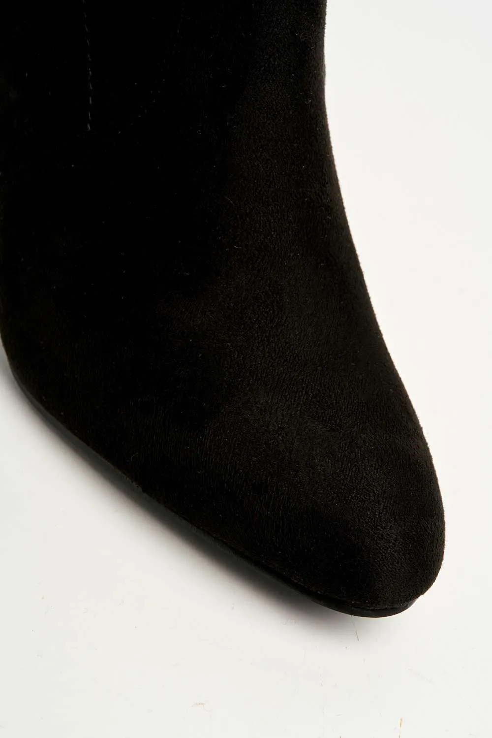 Aphi Knee High Block Heel Boots in Black Suede