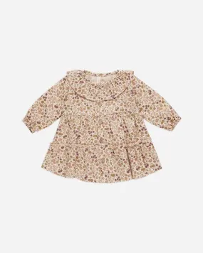 Baby Girls Dresses | Ruffle Collar Button Dress- Posy | Quincy Mae