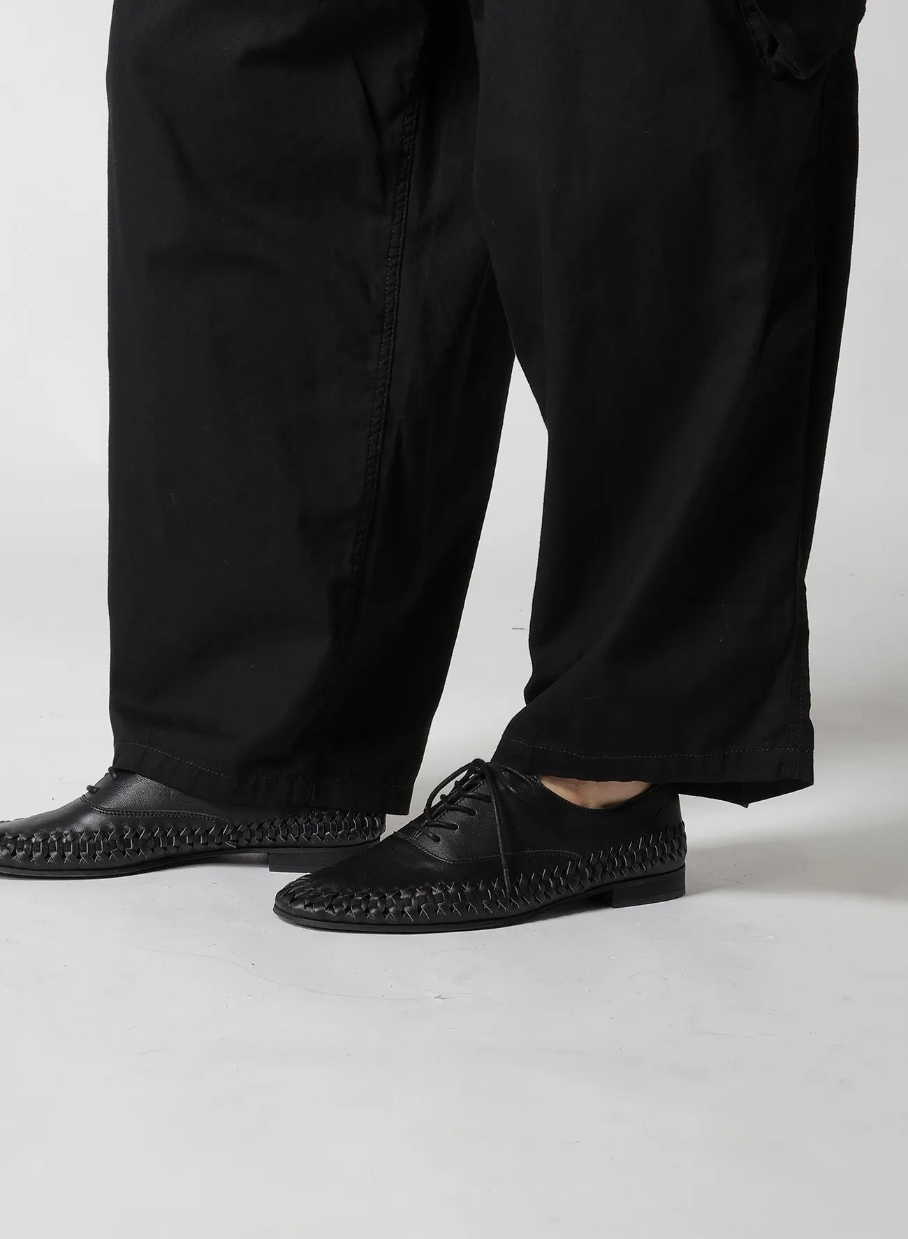 BLACK SCANDAL OXFORD 12TUCKS WORK PANTS