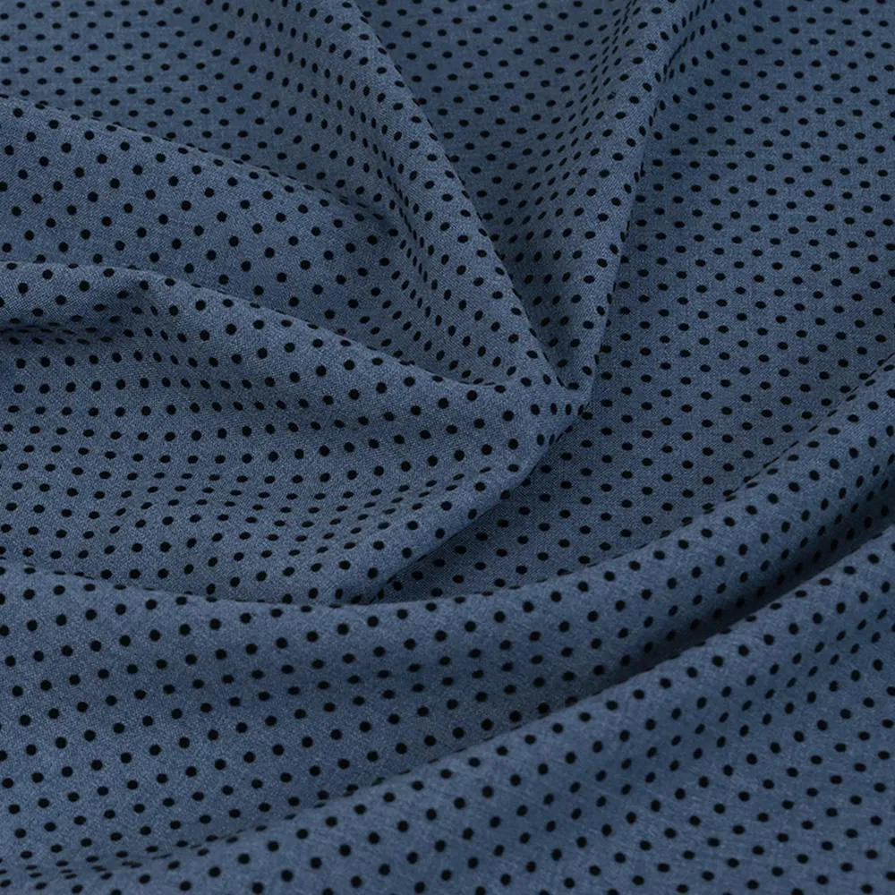 Blue Polka-Dot Flock Fabric 99771