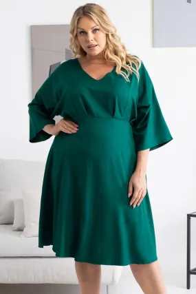 Chic Artisan Plus Size Flared Sleeve Dress - A Timeless Elegance