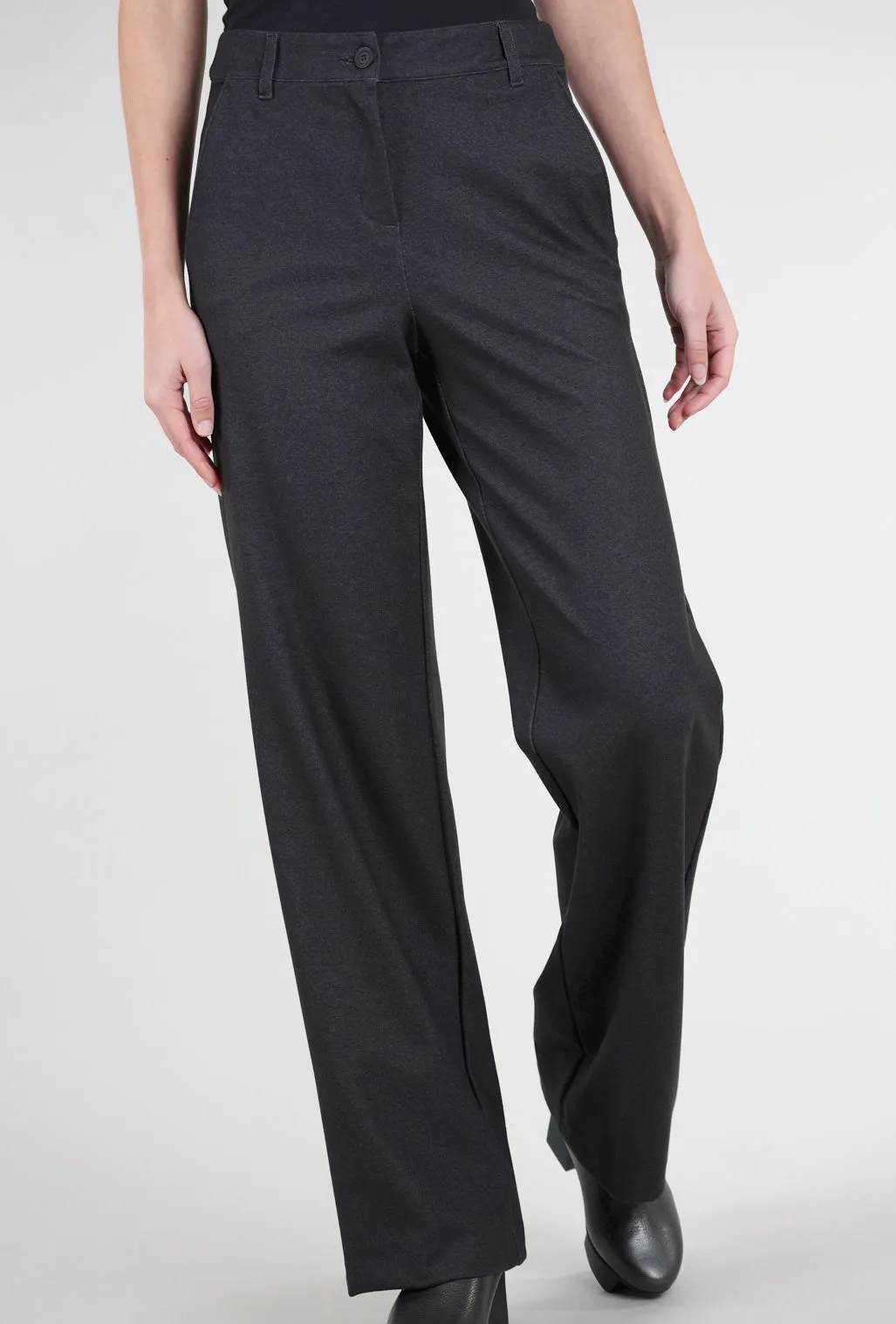 Cloe Brushed Ponte Trouser, Charcoal