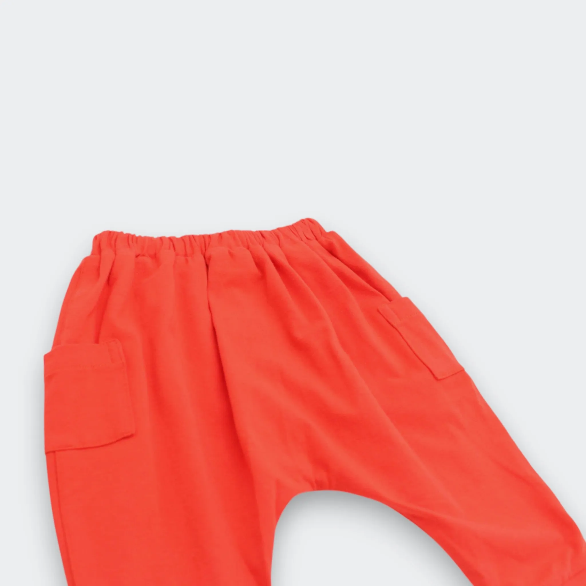 Cotton Knit Vermillion Red Jogger Pants