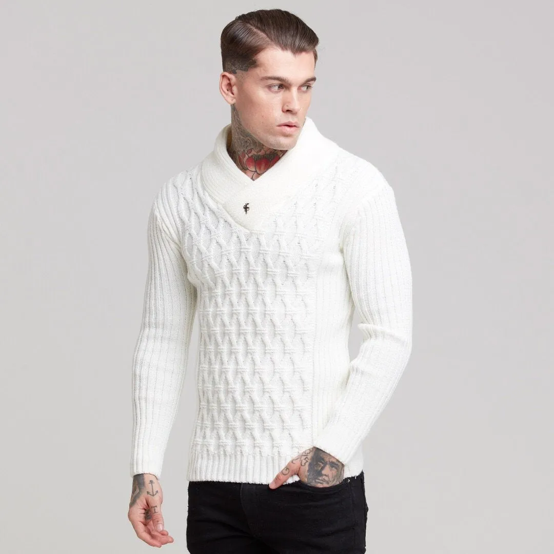 Father Sons Chunky Cable Knit Cream Jumper - FSJ001