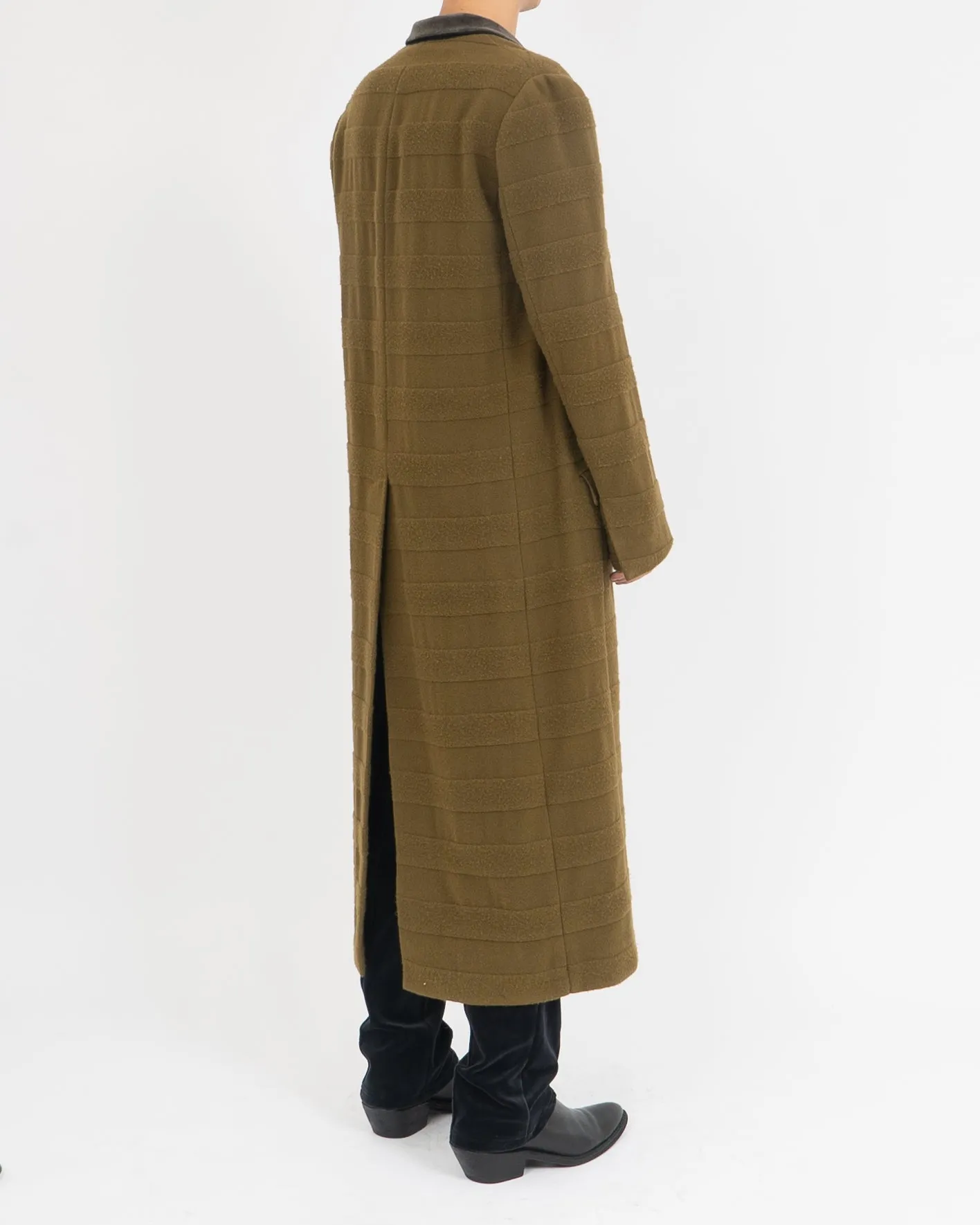 FW18 Ankle Length Khaki Wool Coat