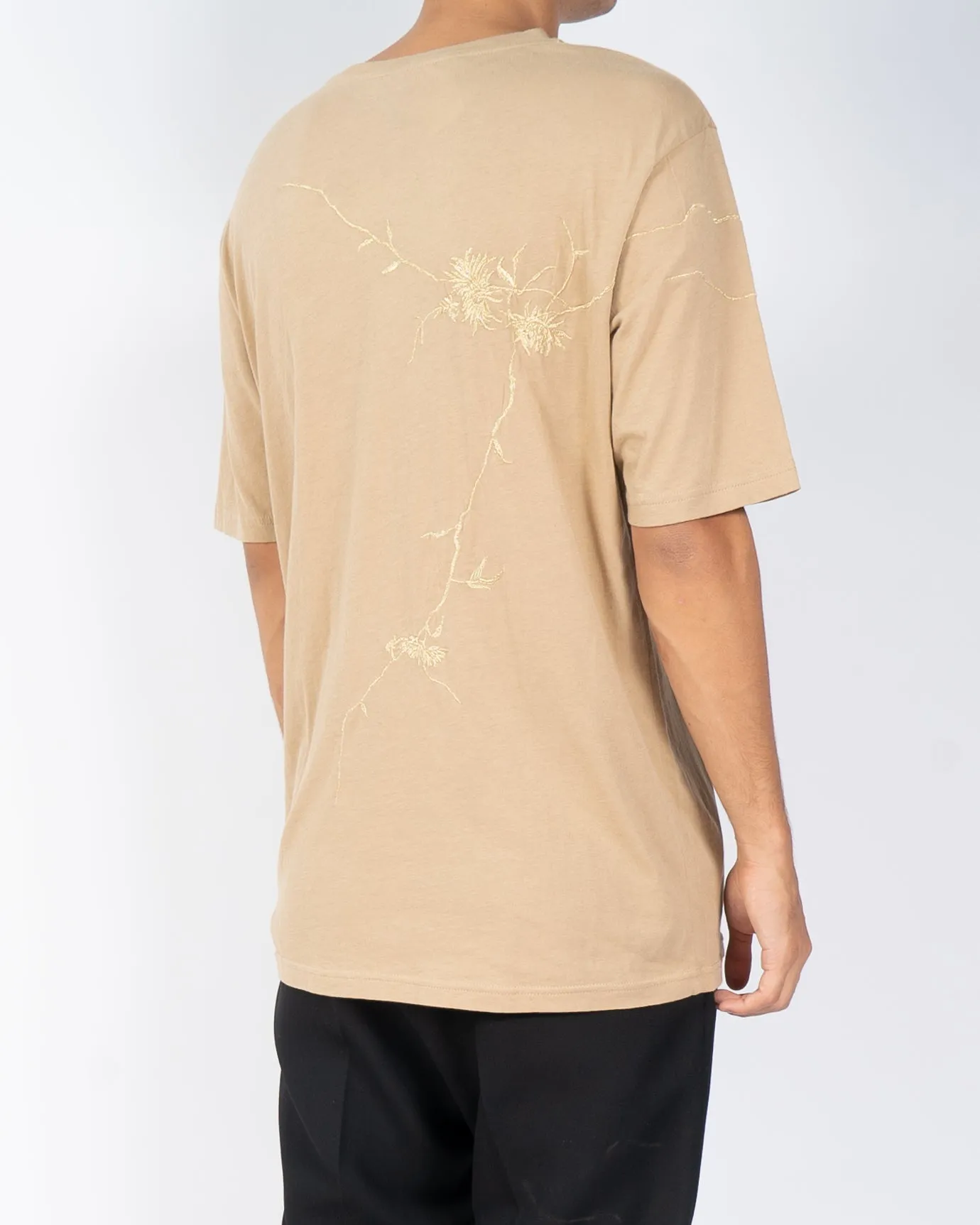 FW18 Beige Floral Embroidery T-Shirt Sample