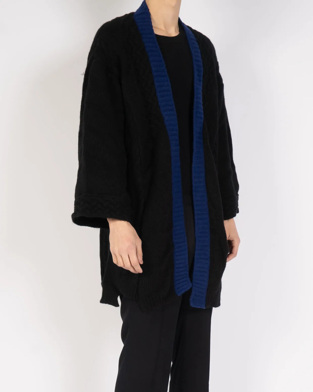 FW18 Black & Blue Open Mohair Cardigan