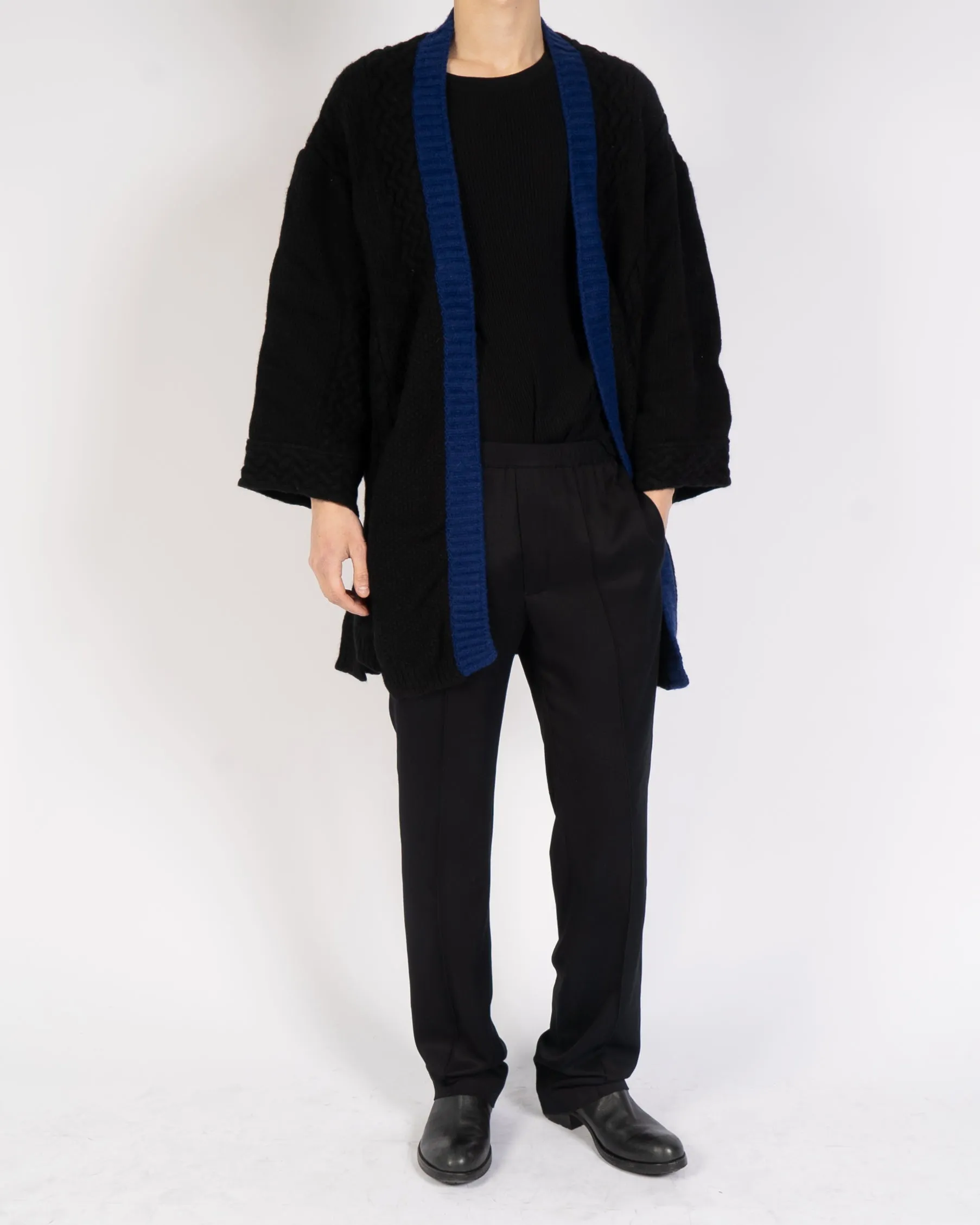 FW18 Black & Blue Open Mohair Cardigan