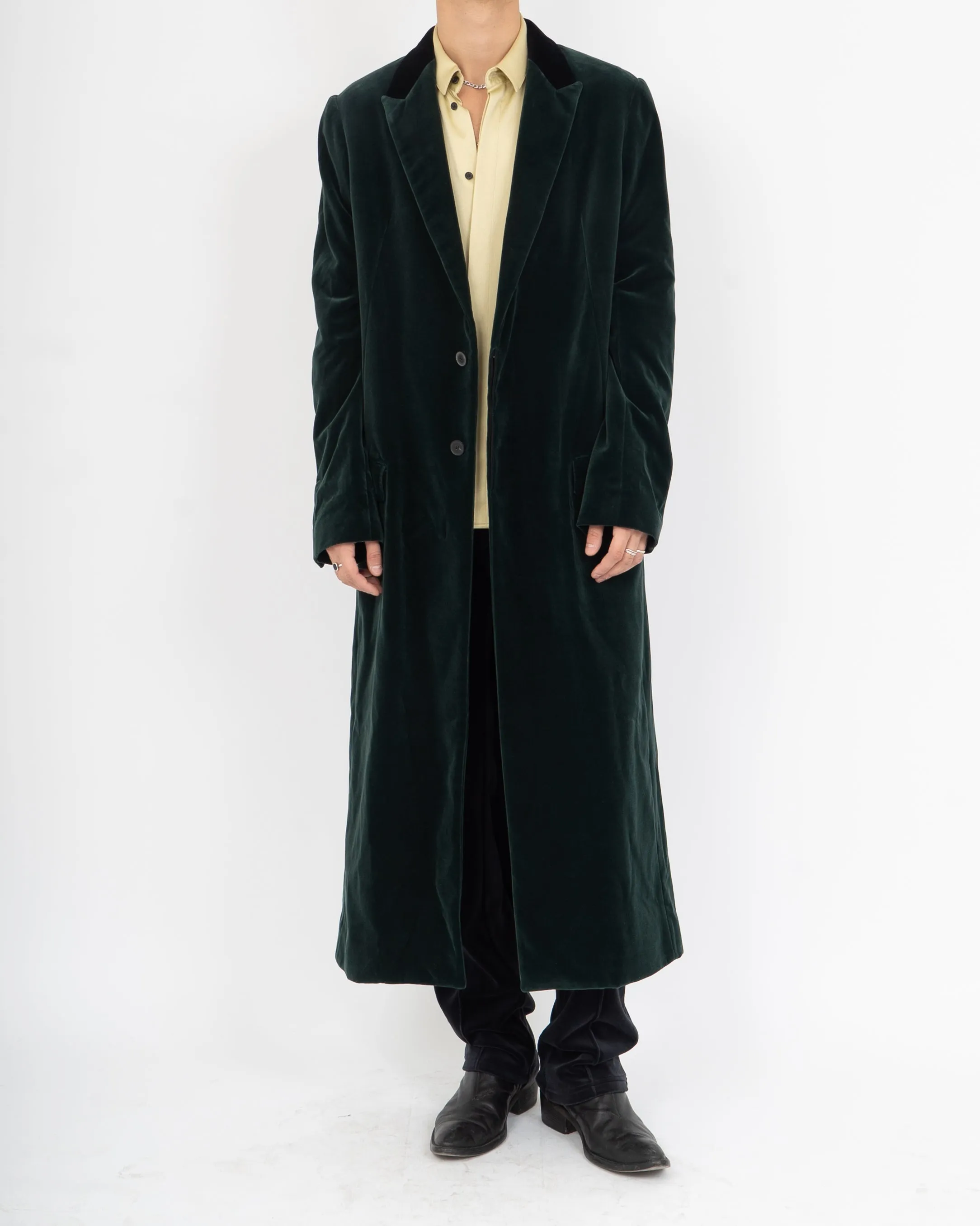 FW18 Dark Green Velvet Long-Coat