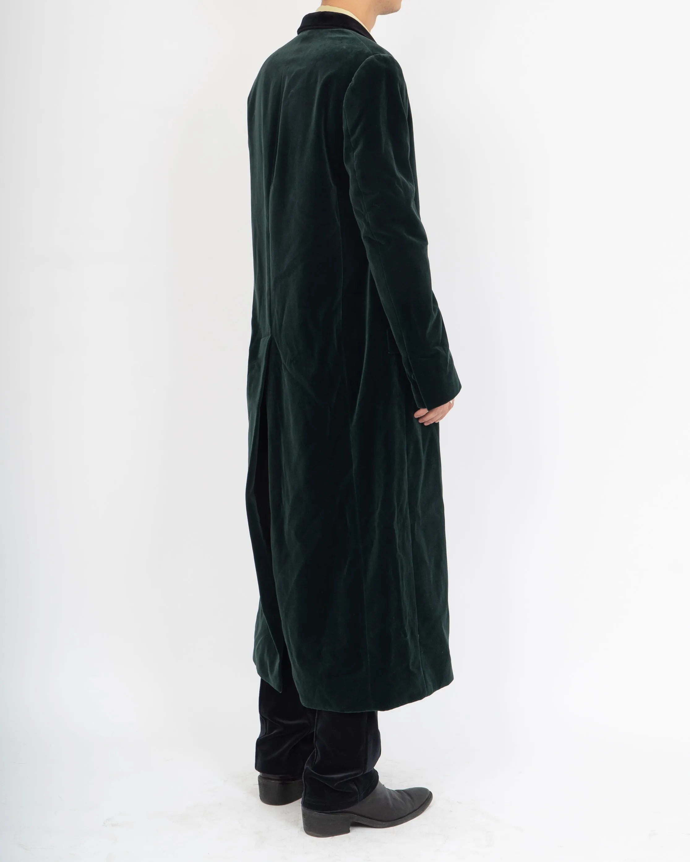 FW18 Dark Green Velvet Long-Coat