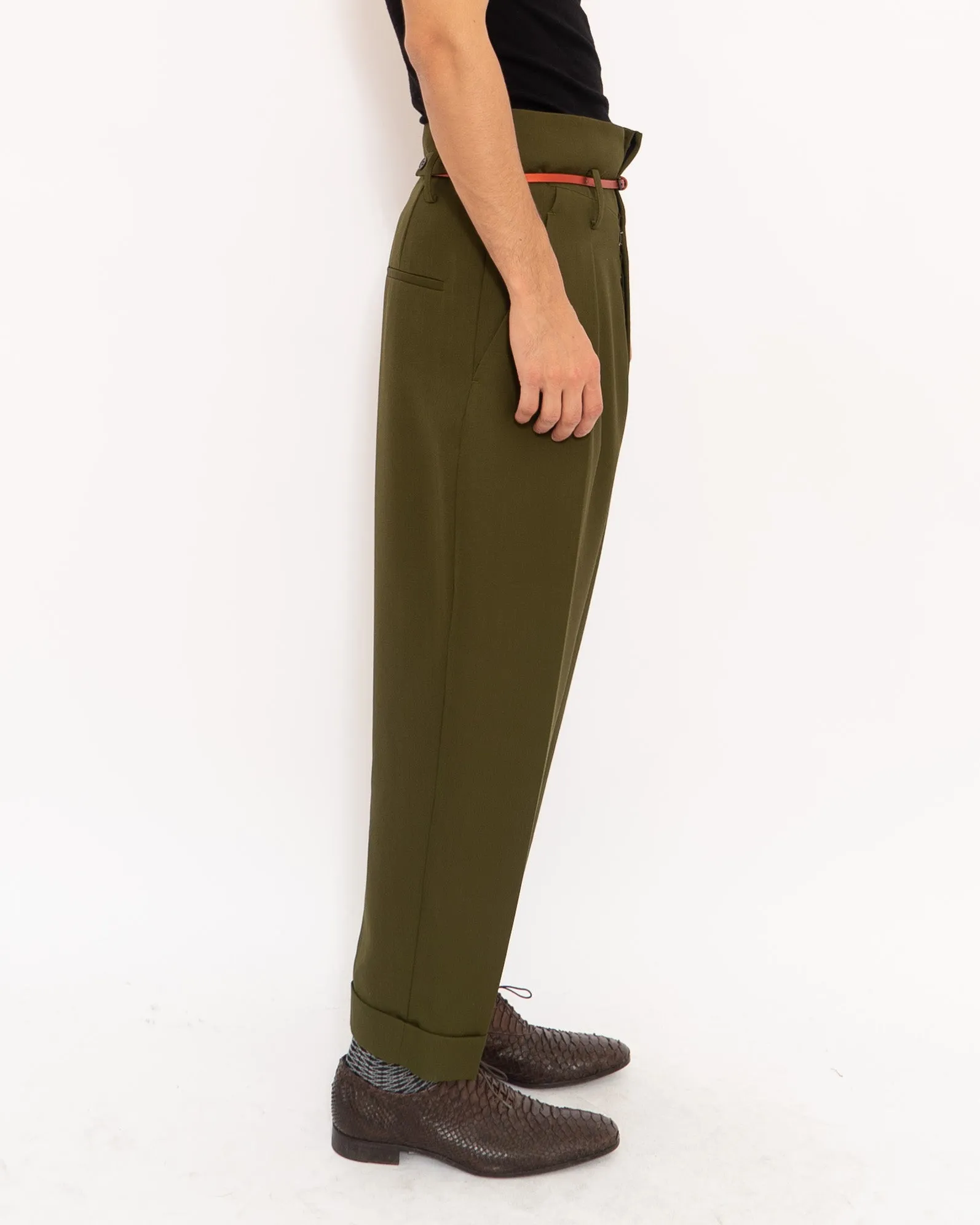 FW18 High Waisted Khaki Trousers Sample