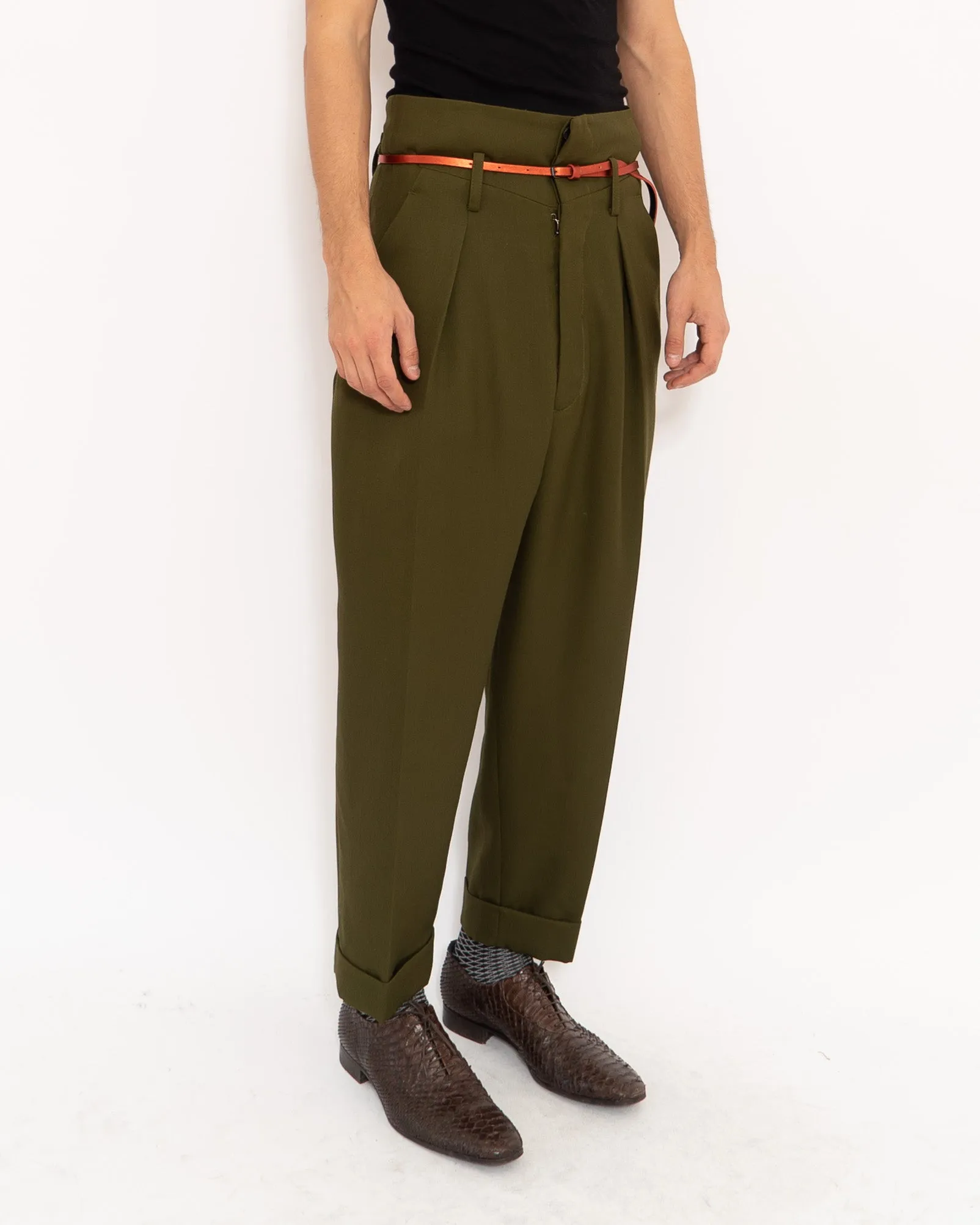 FW18 High Waisted Khaki Trousers Sample