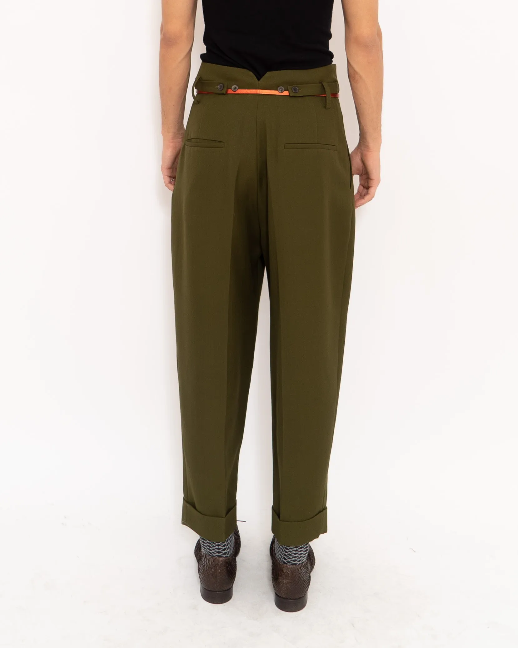 FW18 High Waisted Khaki Trousers Sample