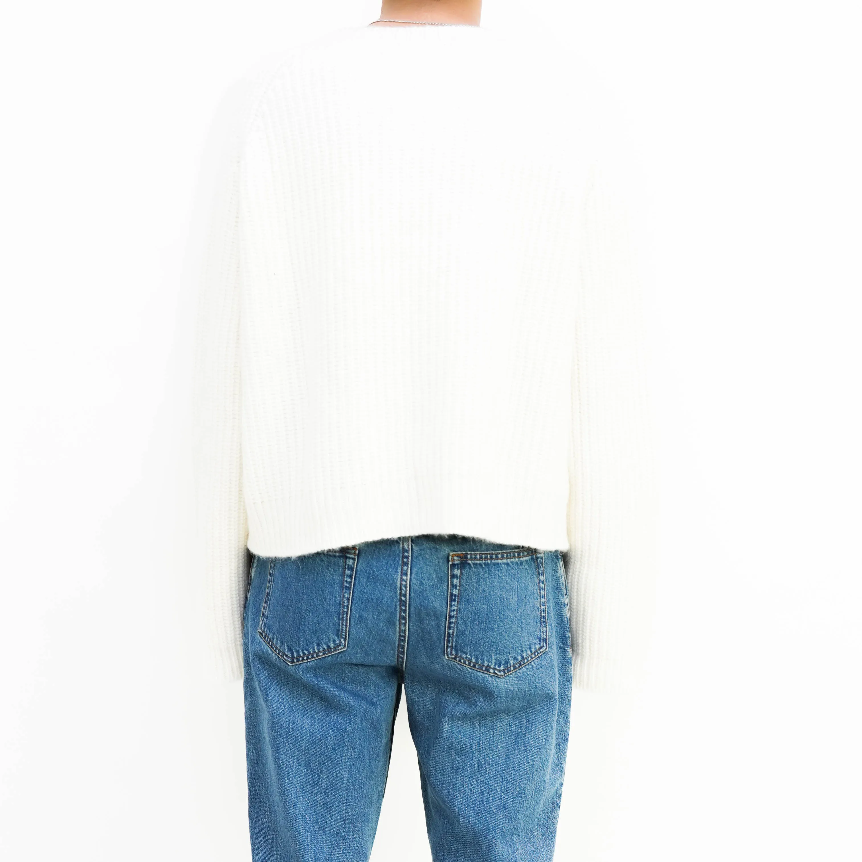 FW18 Ivory Boxy Angora Wool Knit