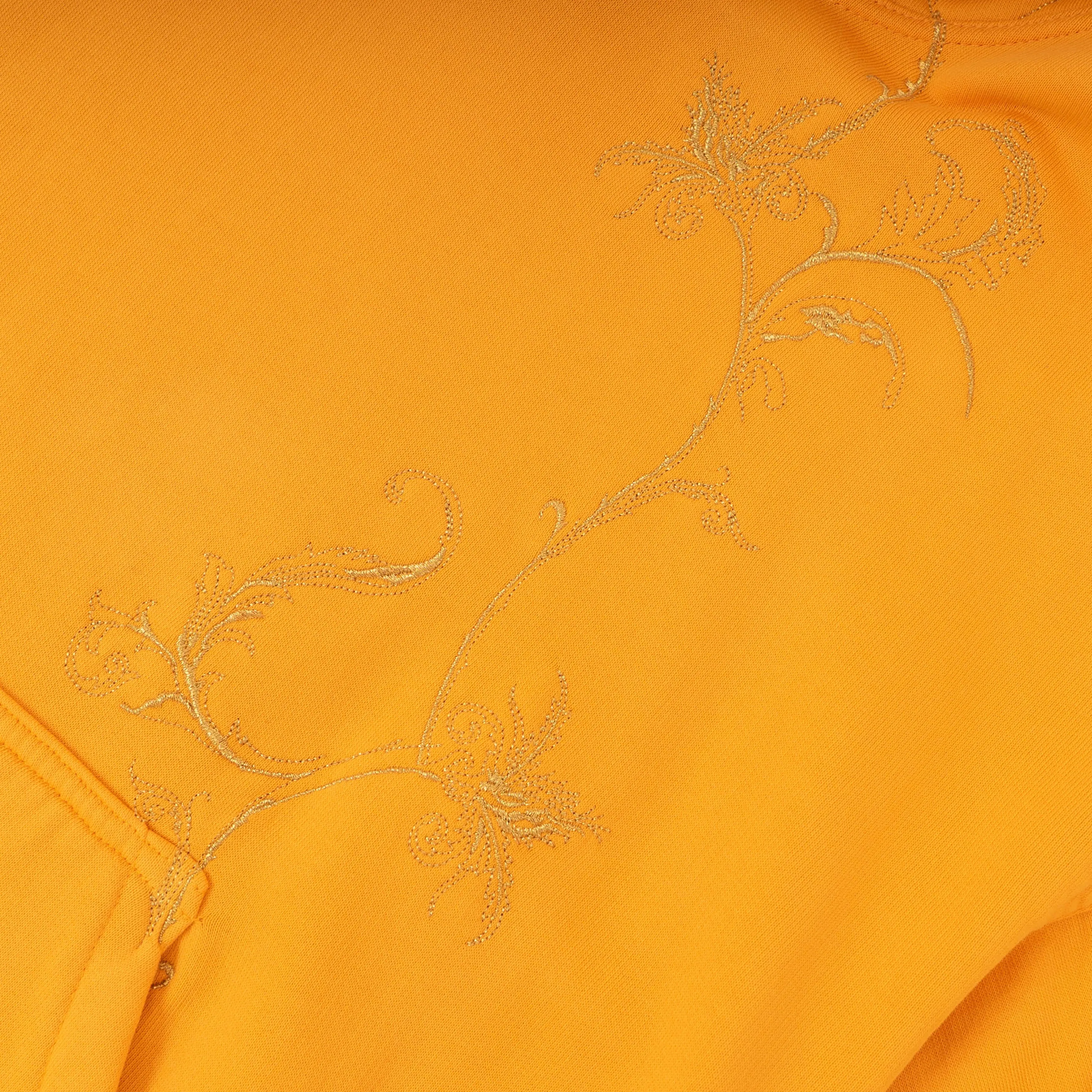 FW18 Orange Embroidered Floral Hoodie