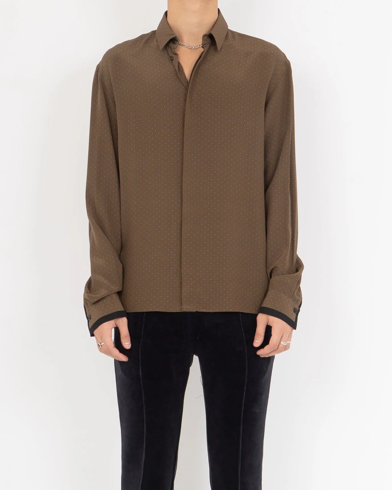 FW19 Dotted Spencer Mud Silk Shirt