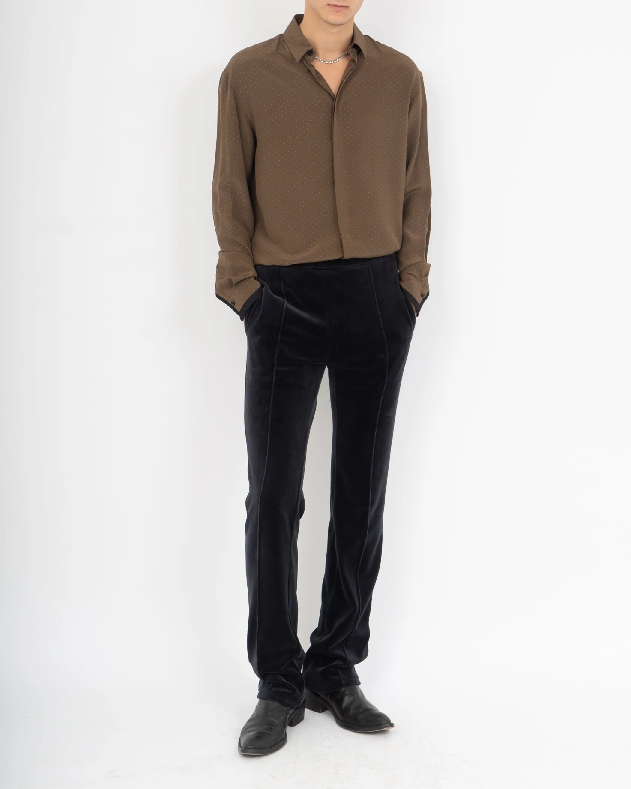 FW19 Dotted Spencer Mud Silk Shirt