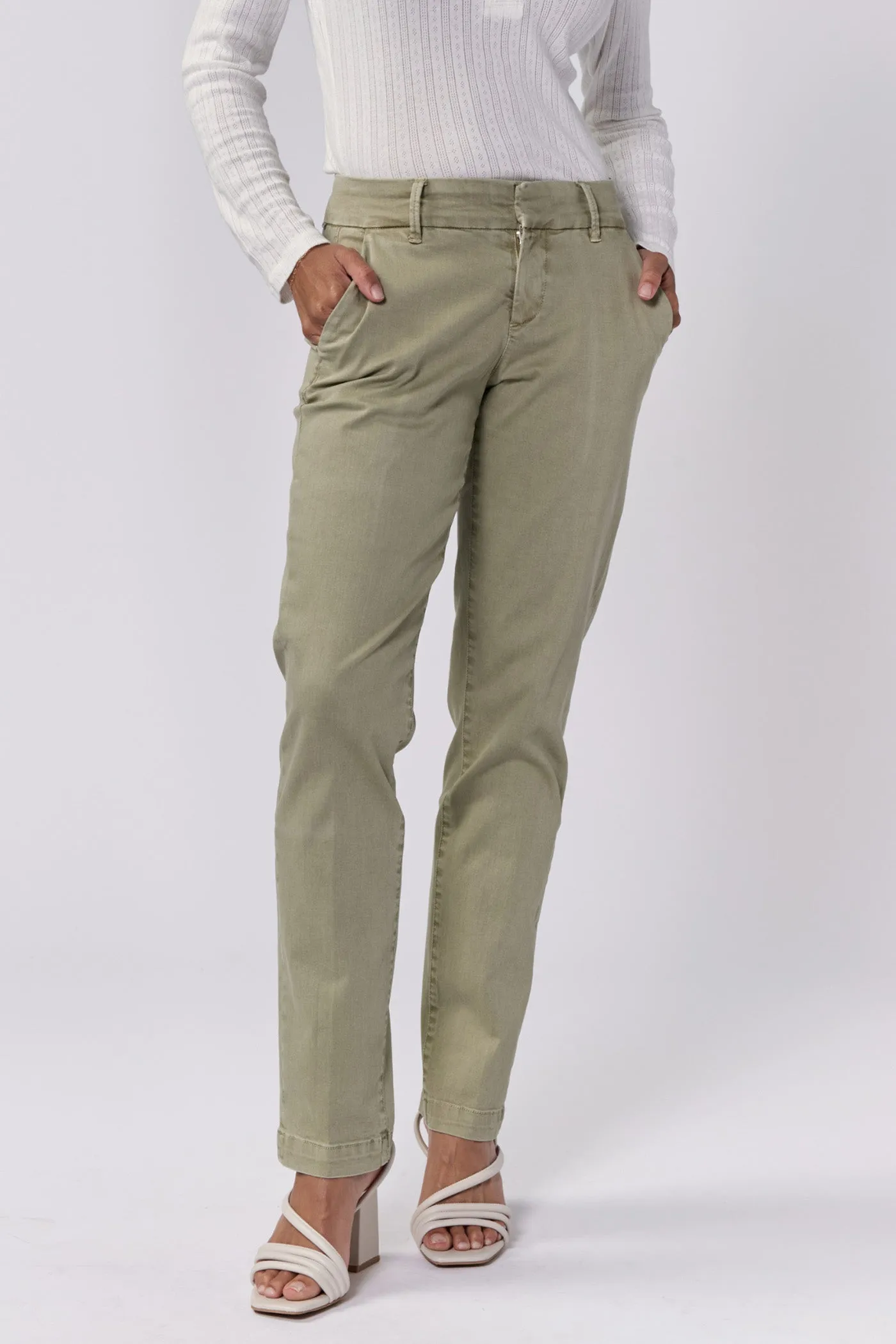 Hampton Mid Rise Pants | Abbey Stone