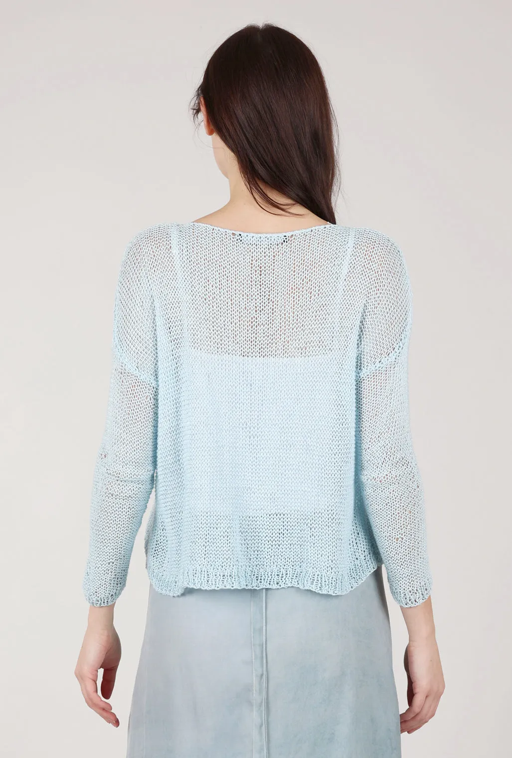 Hand-Knit Ashley Sweater, Robin's Egg Blue