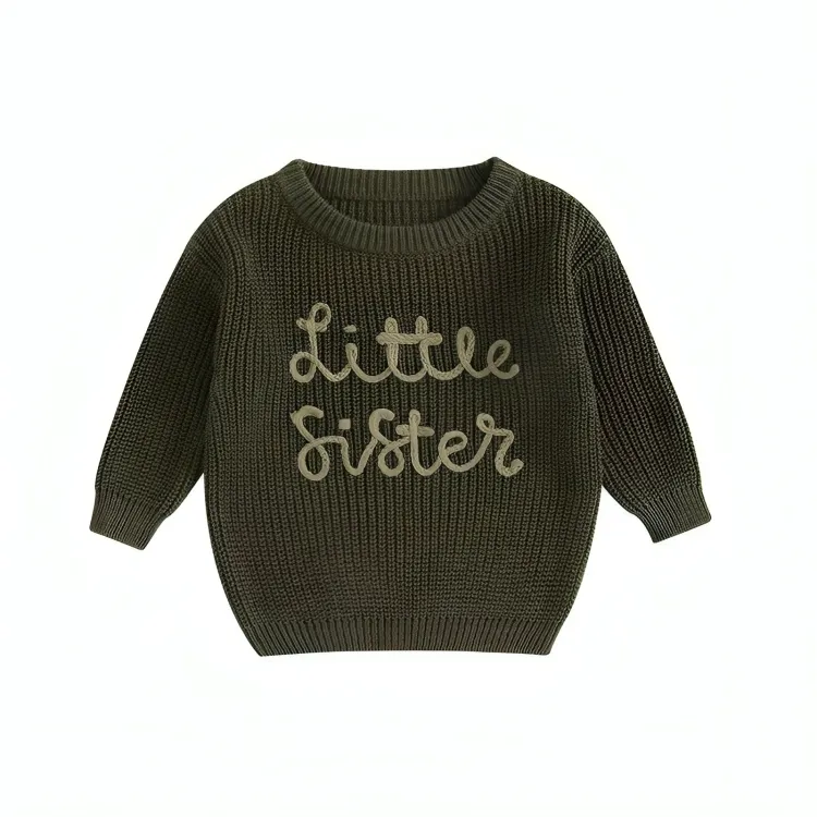 Handcrafted "Little Sister" Knitted Baby Sweater