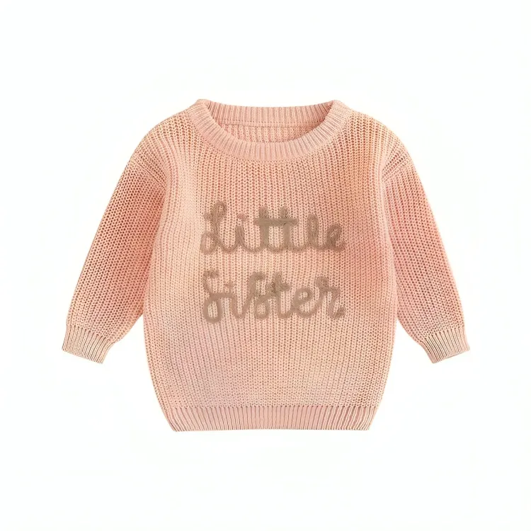 Handcrafted "Little Sister" Knitted Baby Sweater