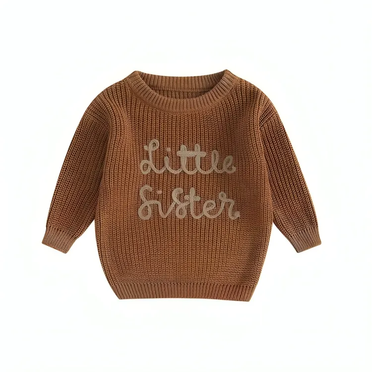 Handcrafted "Little Sister" Knitted Baby Sweater