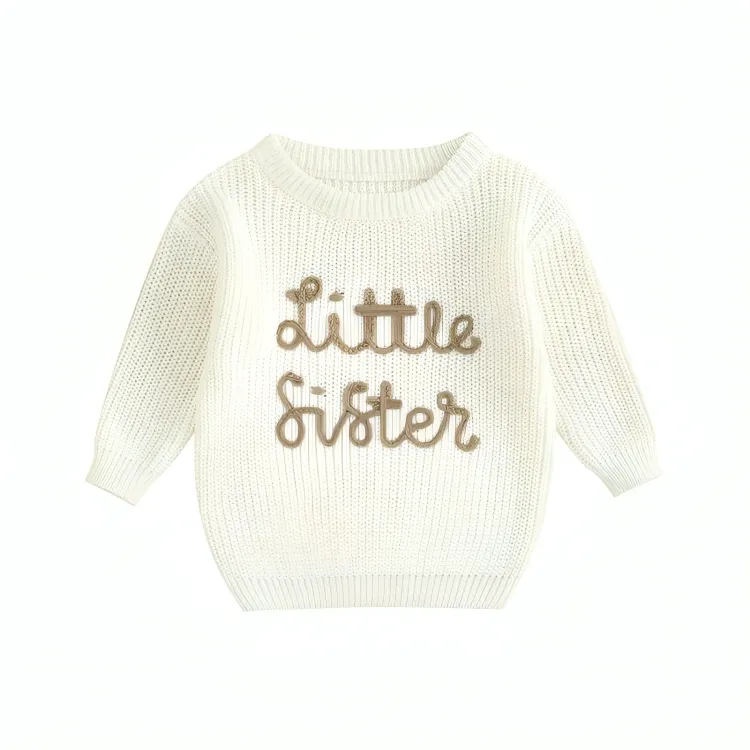 Handcrafted "Little Sister" Knitted Baby Sweater