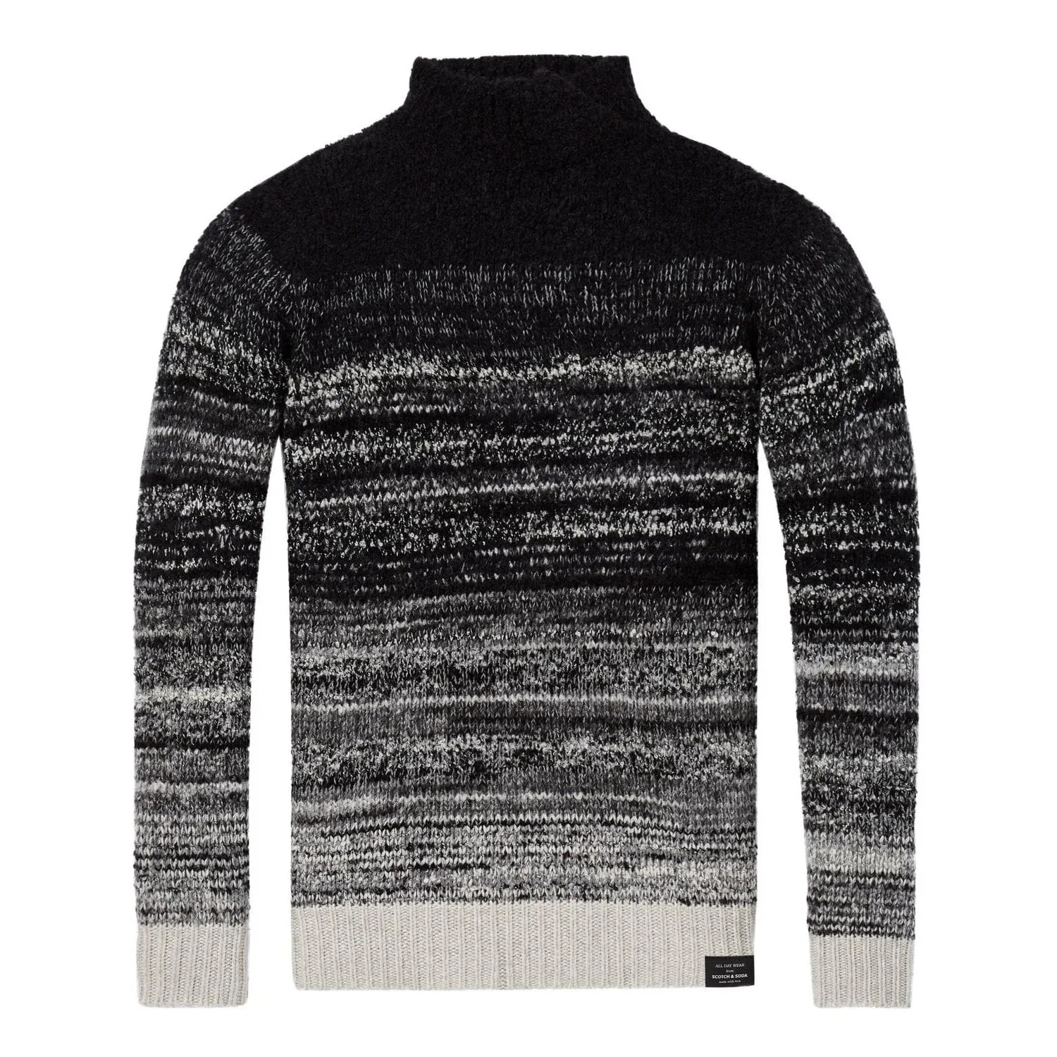 High Neck Pullover (Black Gradient)