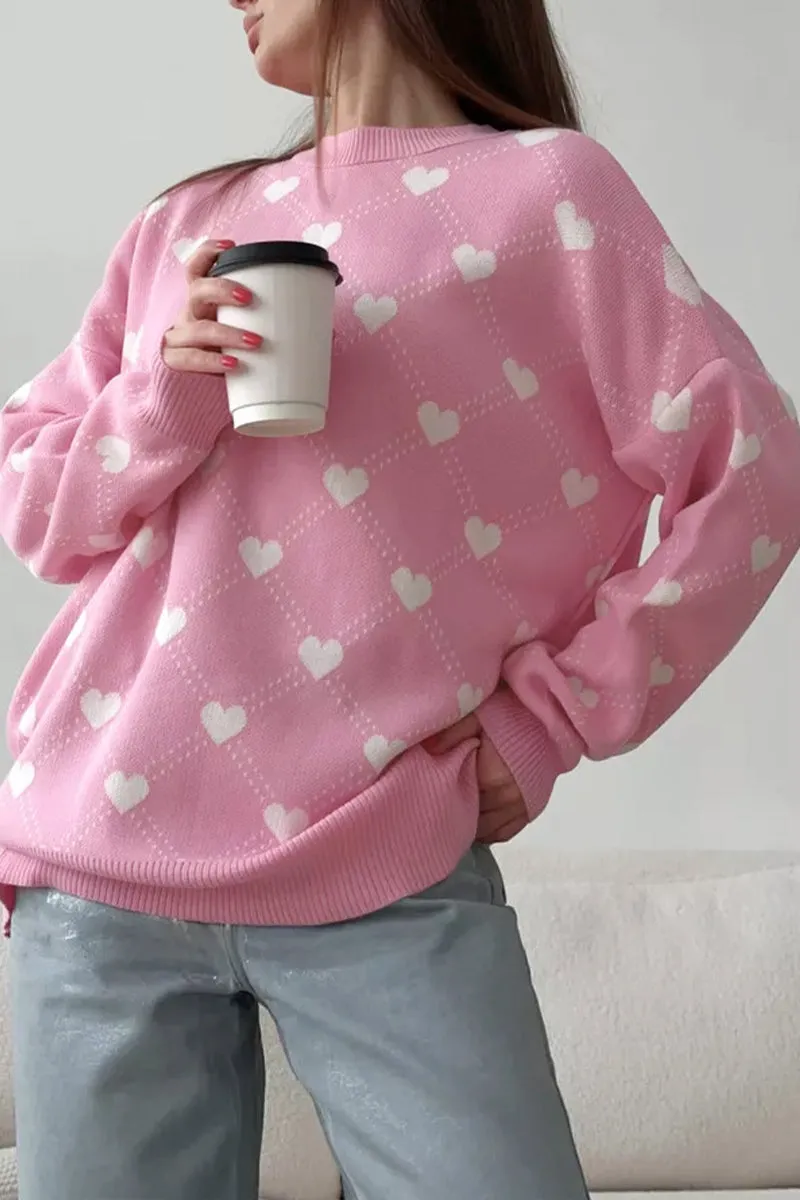 HWS1067 Sweetheart Knit Sweater