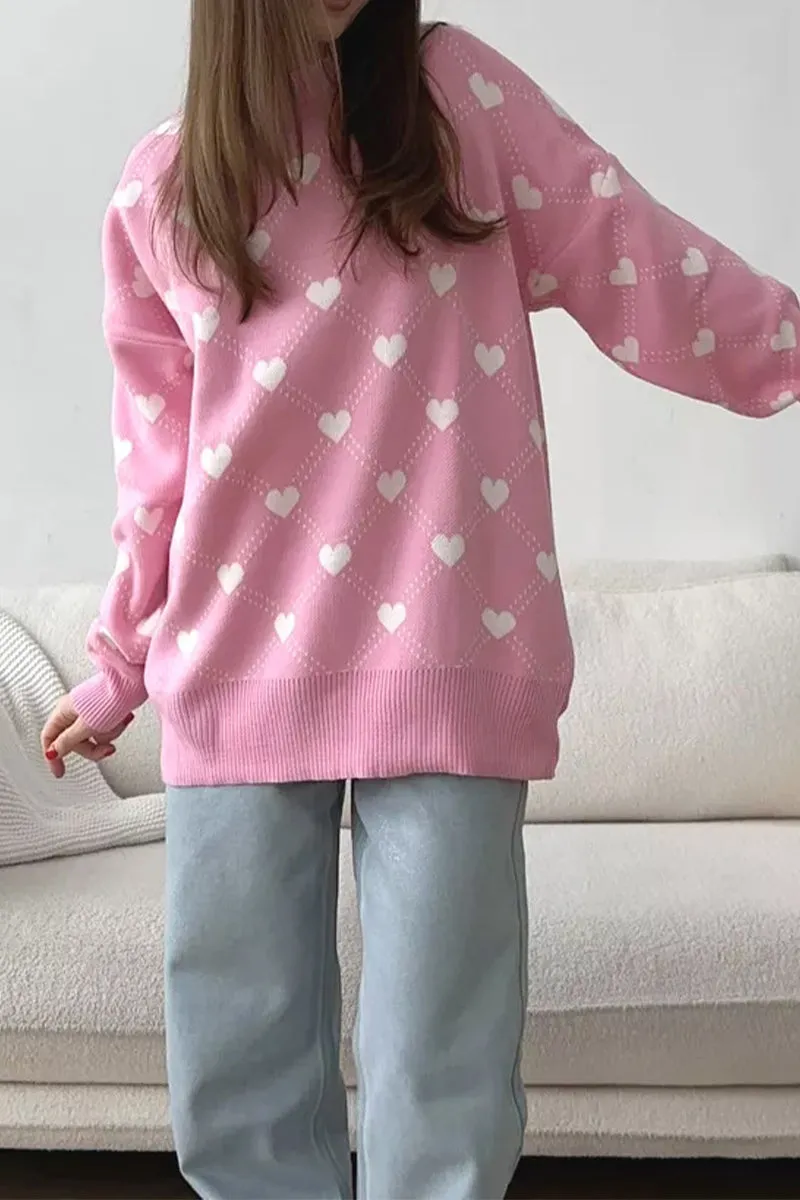 HWS1067 Sweetheart Knit Sweater