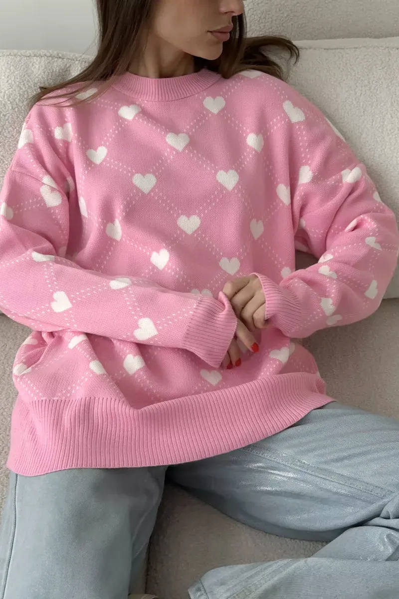 HWS1067 Sweetheart Knit Sweater