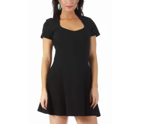 InstantFigure Short Dress W/Cap Sleeves Fit Flair Bodice 168001 by InstantFigure INC