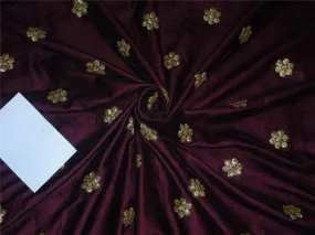 Iridescent Embroidered Aubergine Micro Velvet Fabric ~ 44&quot; wide