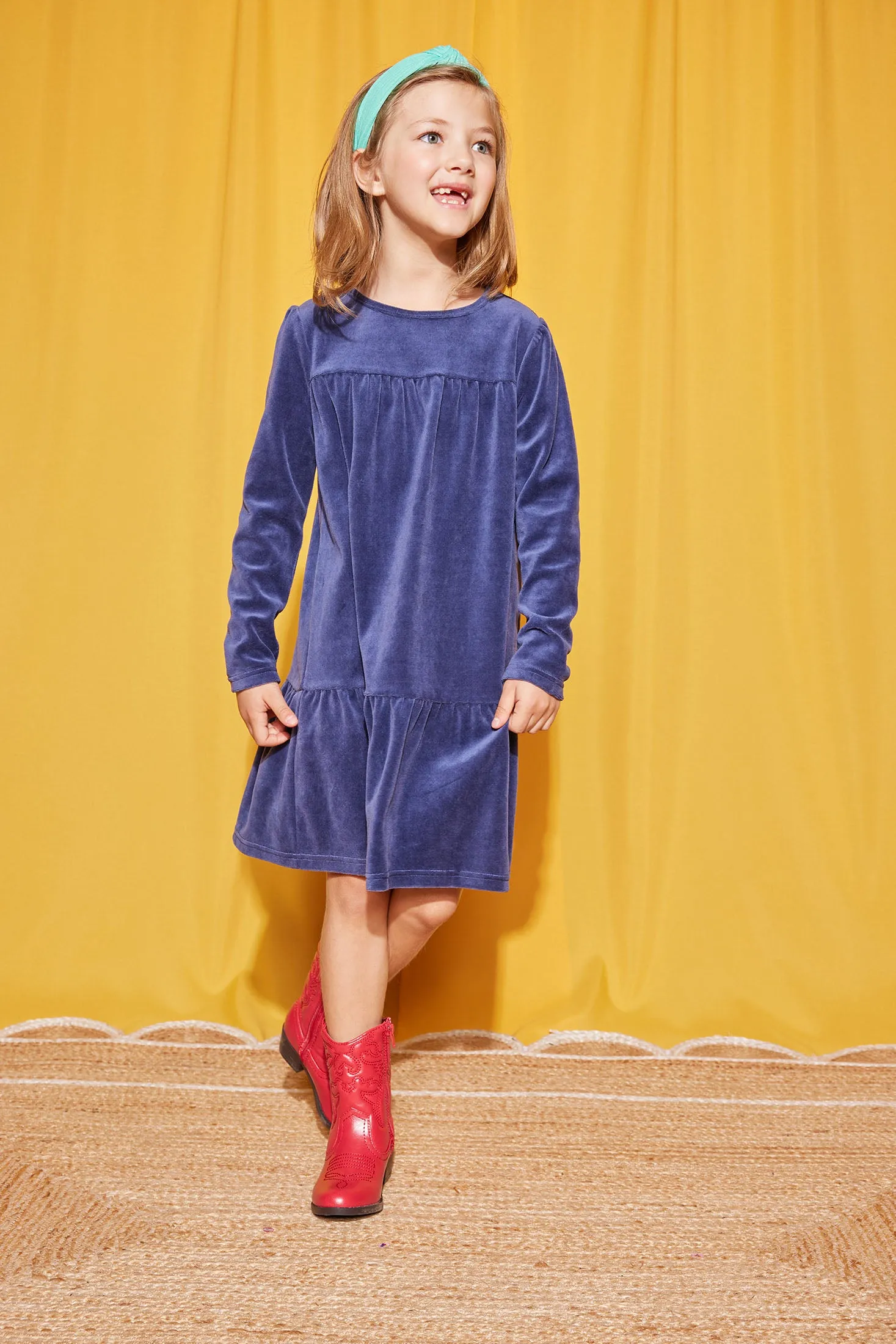 Lisle Dress - Navy Velour