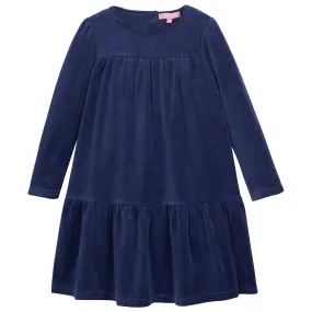 Lisle Dress - Navy Velour