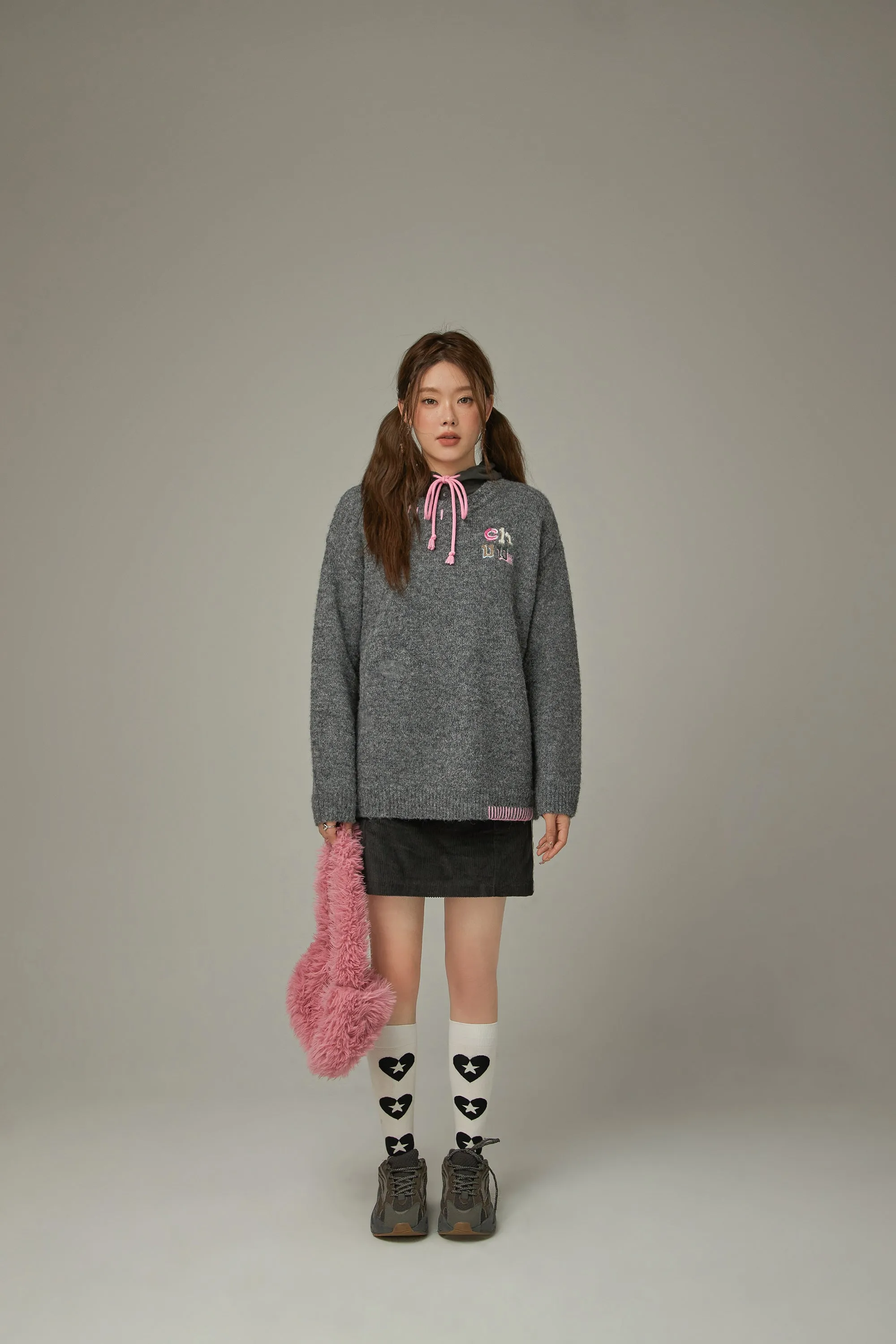 Logo Basic Loose Fit Knit Sweater