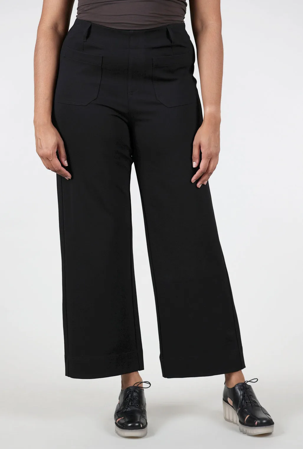 Luxe Ponte Wide Leg Pant, Black