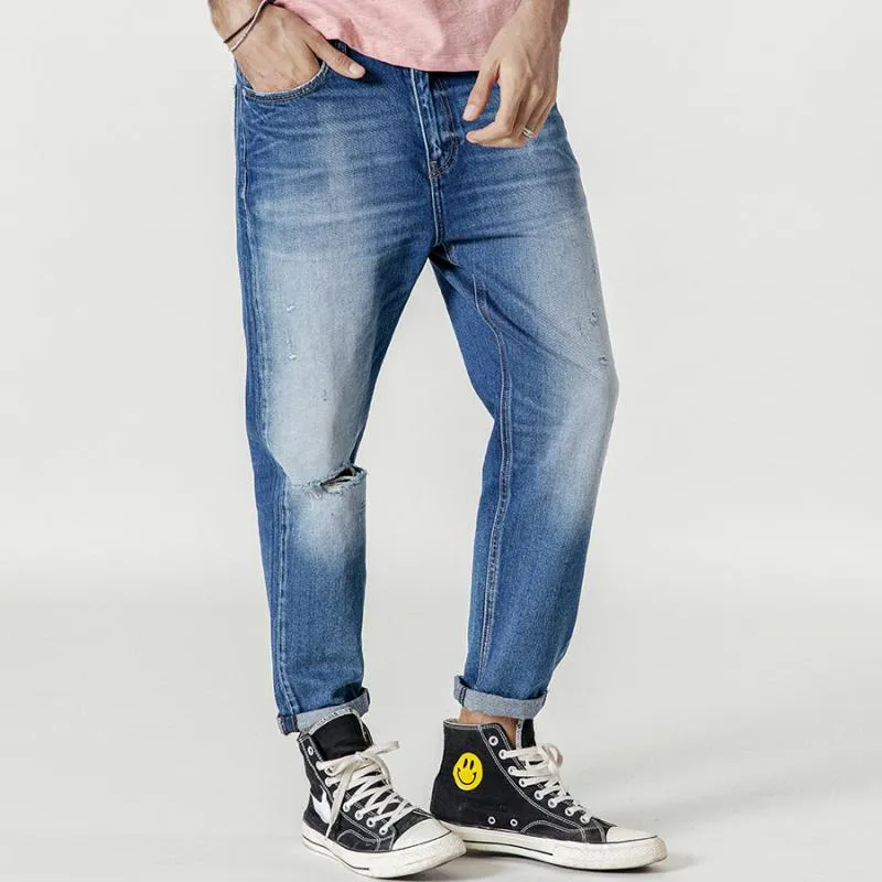 Men's Autumn/Winter Ripped Straight Jeans