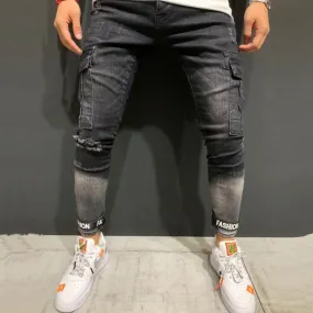 Men's Ripped Jeans With Big Pockets