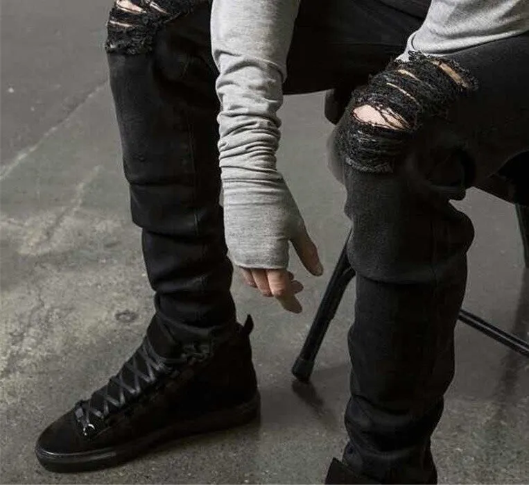 Men's Skinny Ripped Slim Fit Denim Pants