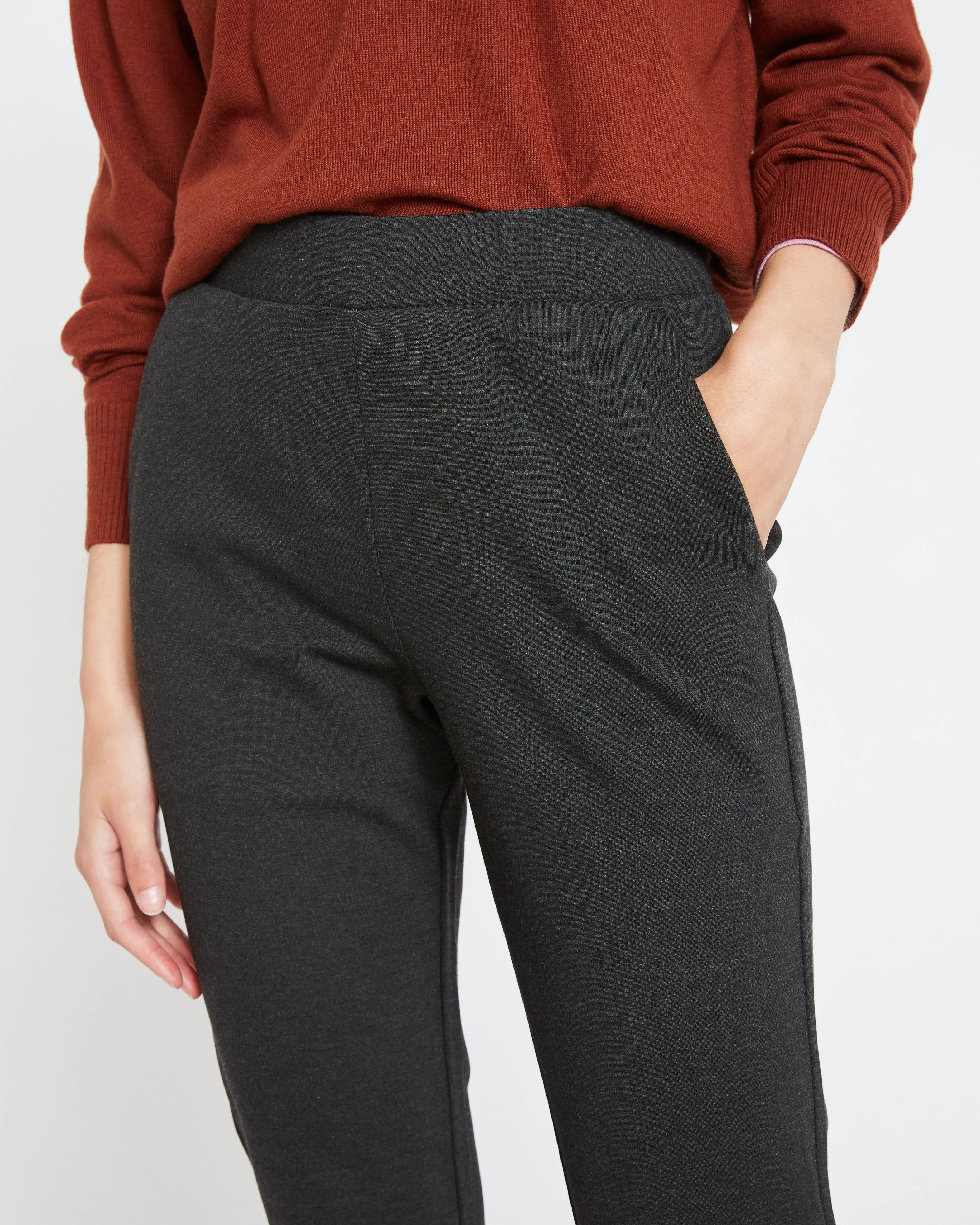 Minimalist Moro Pocket Signature Ponte Pants - Charcoal