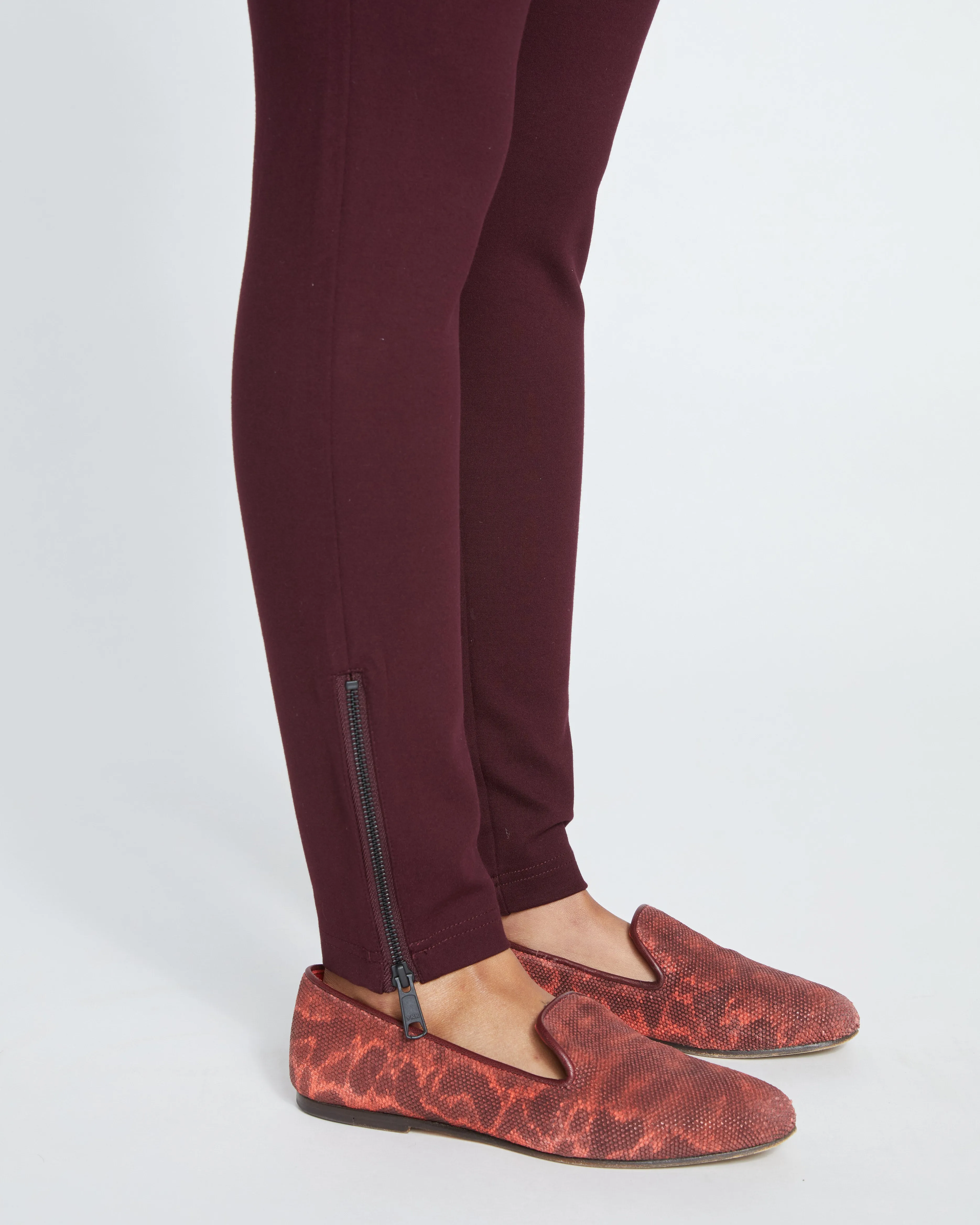 Moro Pocket Signature Ponte Pants - Black Cherry