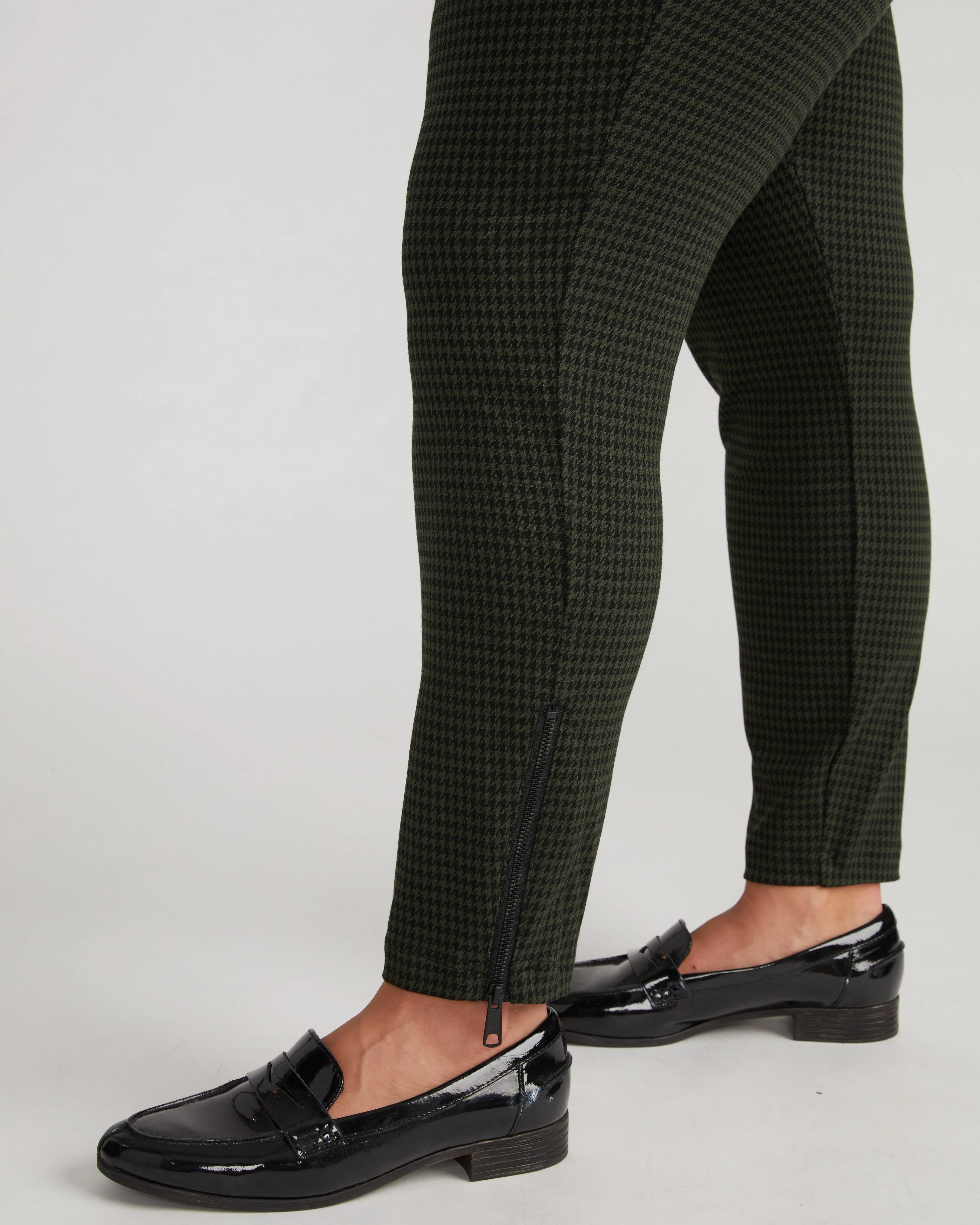 Moro Pocket Signature Ponte Pants - Forest Houndstooth