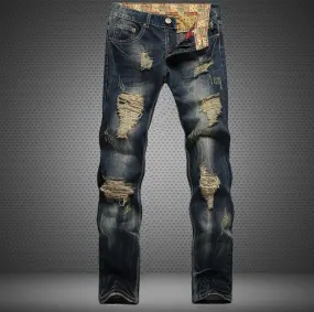 New Men's Ripped Denim Pants Fashion Casual Jeans 31 S4980965