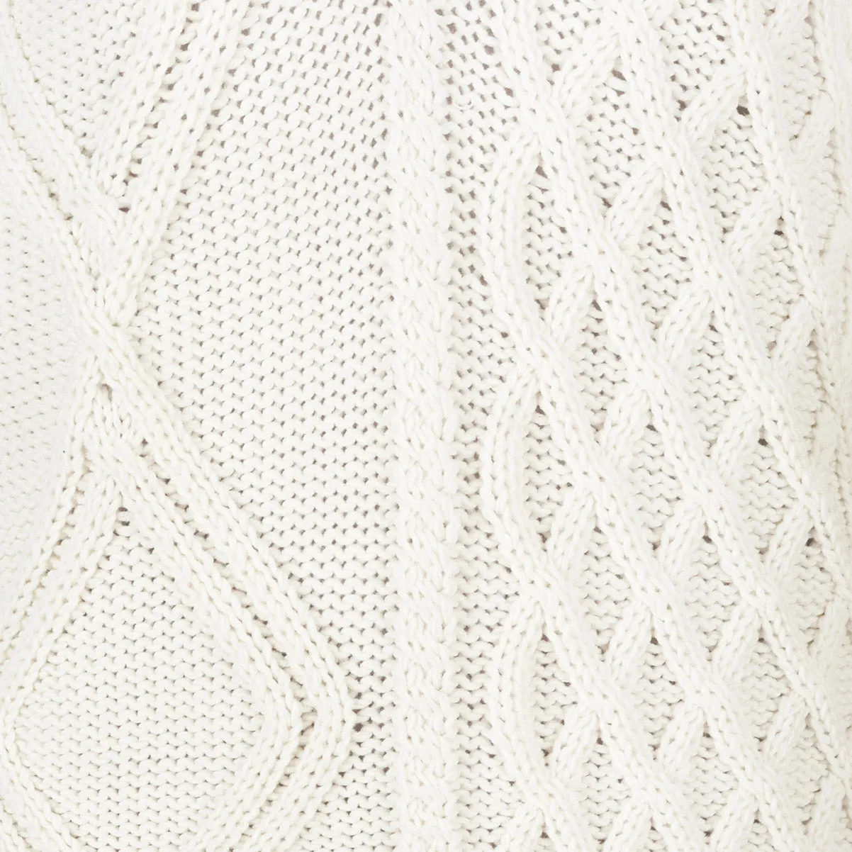 Nonna Cable-Knit 100% Merino Sweater White