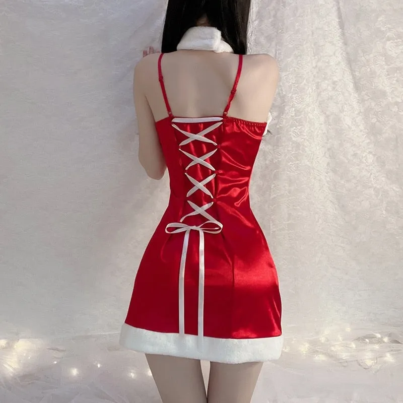 Satin Santa Slip Dress