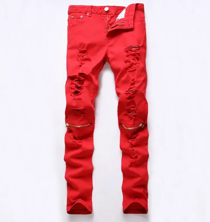 Sibren Zipper Ripped Jeans