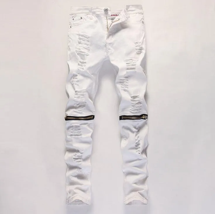 Sibren Zipper Ripped Jeans