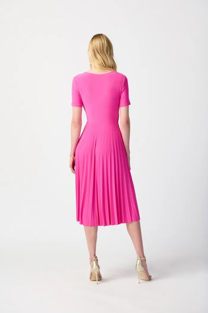 Silky Knit Pleated Wrap Dress