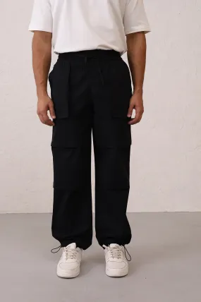 Slouchy Black Parachute Pants